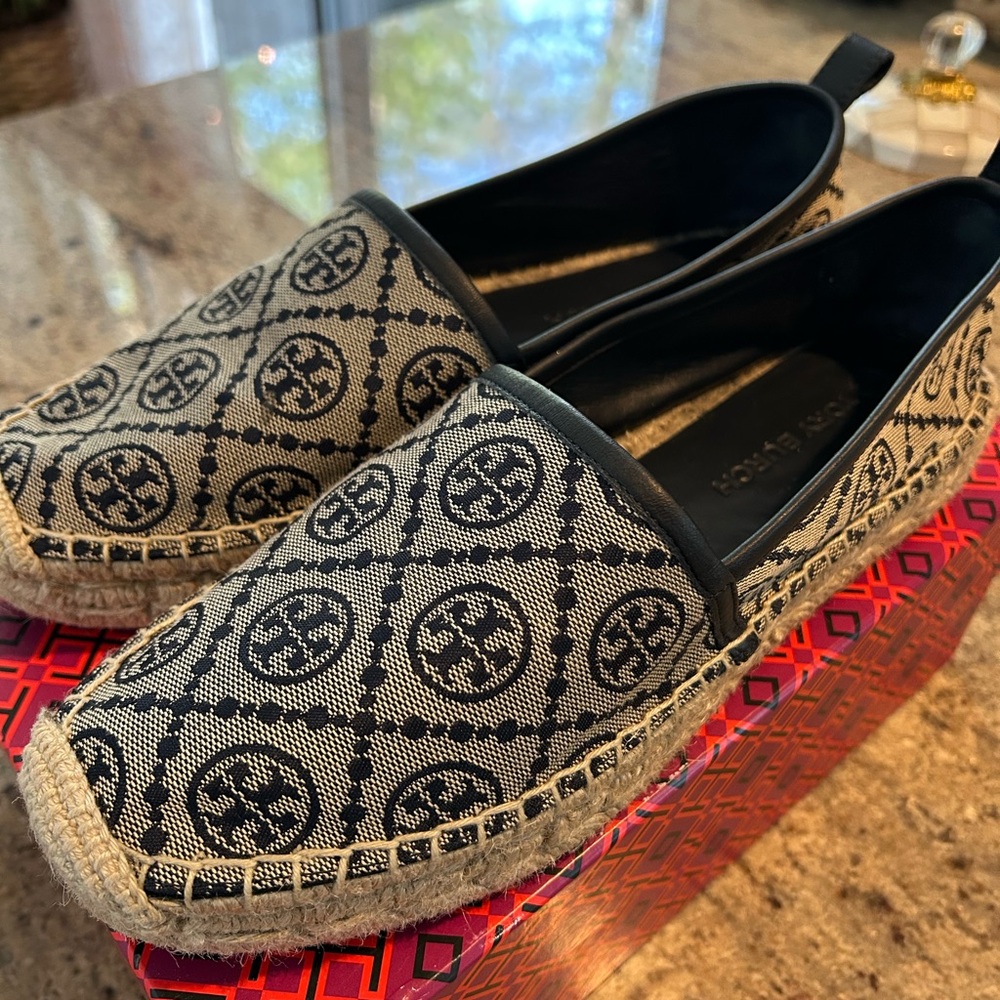 Tory Burch Denim Navy Espadrilles